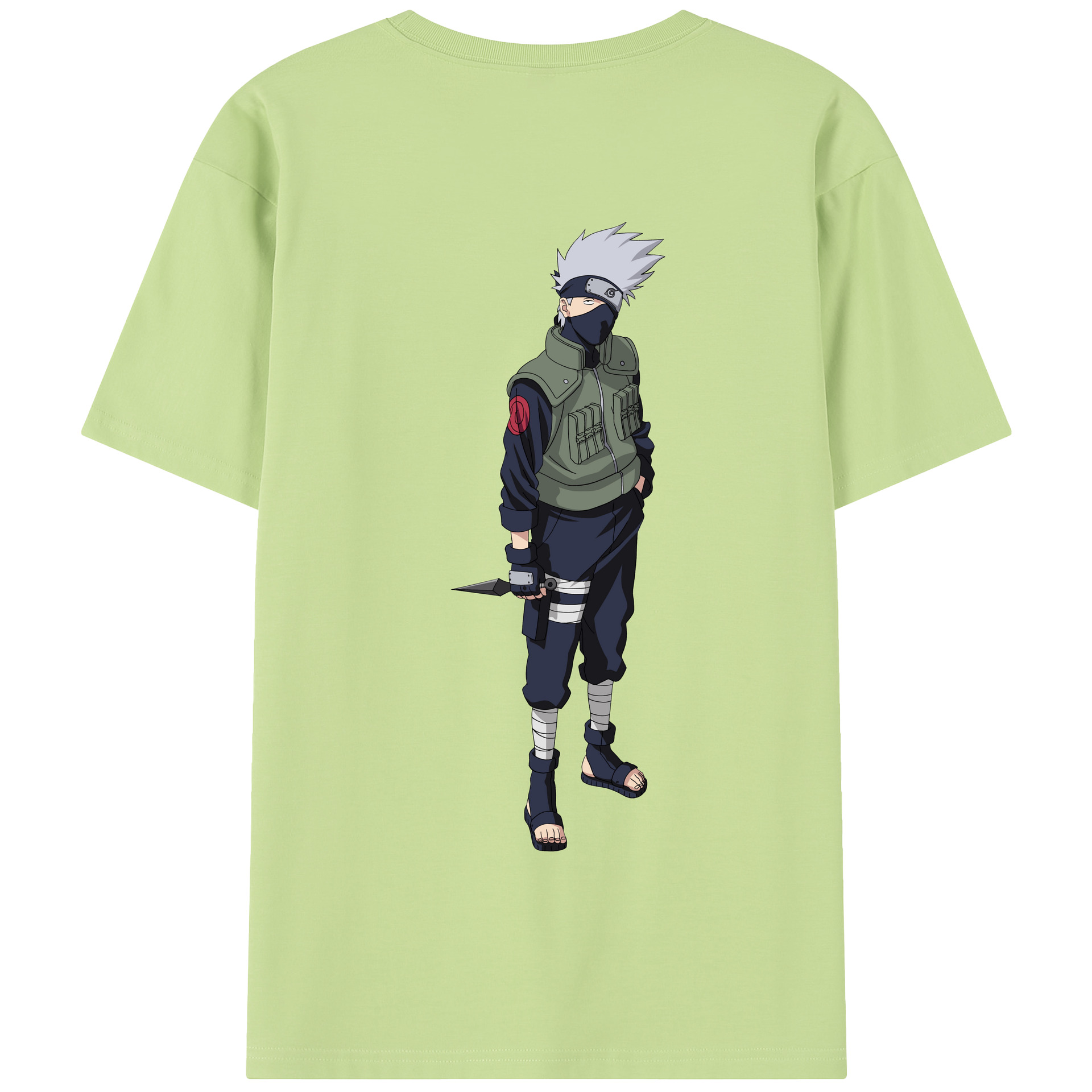 （画像用） NARUTO -ナルト- はたけ カカシ Hatake Kakashi 綿100％半袖Tシャツ（背面プリント）